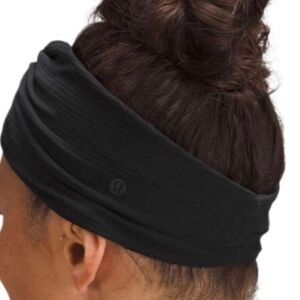 Lululemon Womens Ribbed Nulu Twist-Front Headband Black